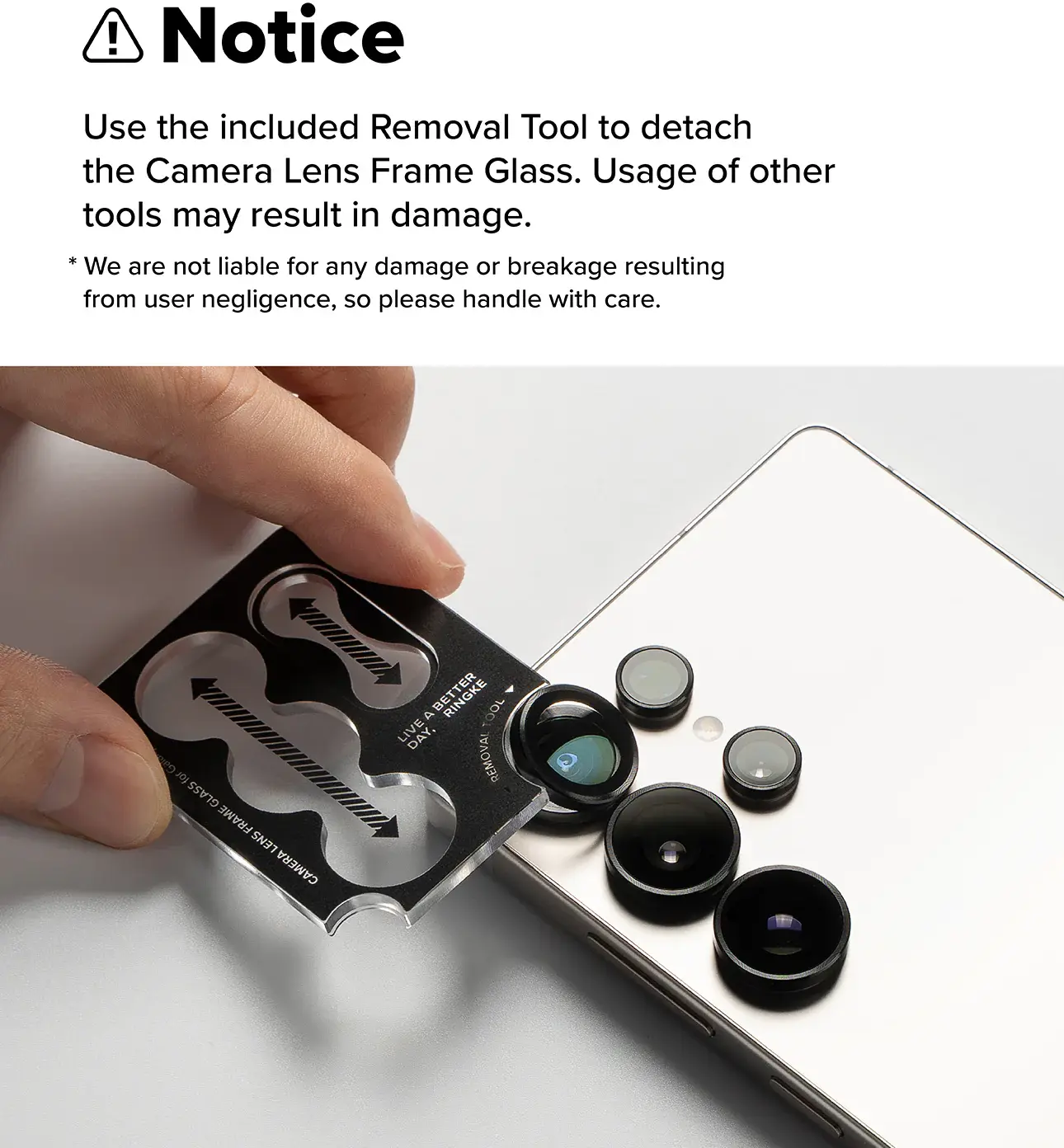 Ringke Frame Glass Samsung Galaxy Z Flip 8 Camera Protector Zwart 2-Pack afbeelding 13