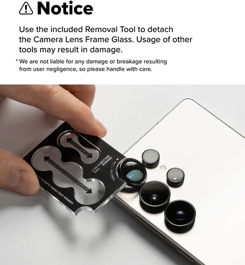 Ringke Frame Glass Samsung Galaxy Z Flip 8 Camera Protector Zwart 2-Pack afbeelding 13