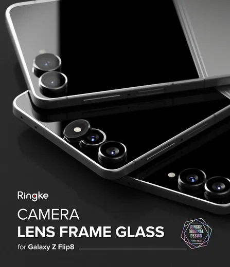 Ringke Frame Glass Samsung Galaxy Z Flip 8 Camera Protector Zwart 2-Pack afbeelding 8