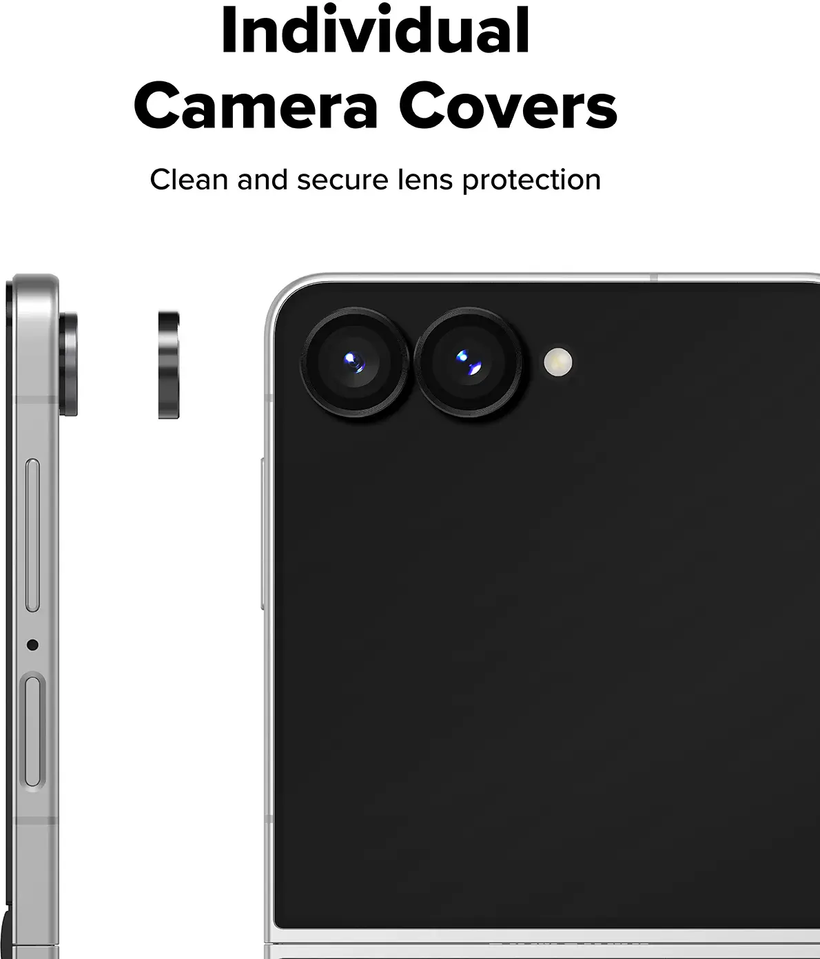 Ringke Frame Glass Samsung Galaxy Z Flip 8 Camera Protector Zwart 2-Pack afbeelding 2