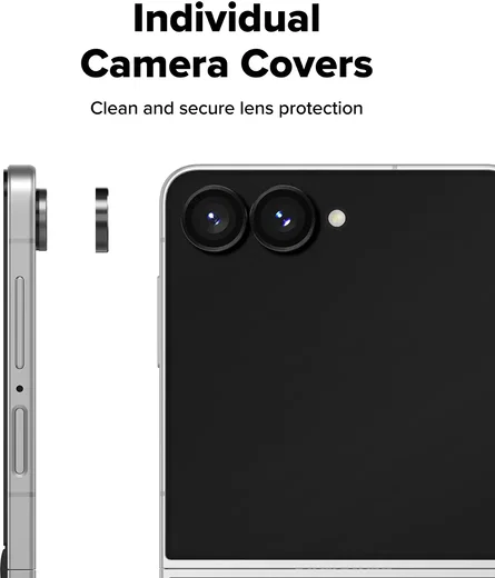 Ringke Frame Glass Samsung Galaxy Z Flip 8 Camera Protector Zwart 2-Pack afbeelding 2