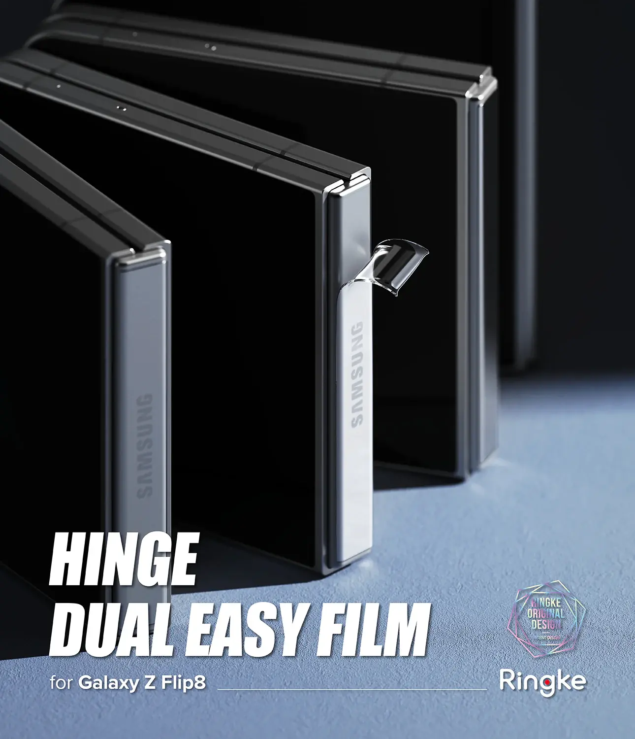 Ringke Hinge Dual Easy Film Samsung Galaxy Z Flip 8 Scharnier Protector 2-Pack afbeelding 2