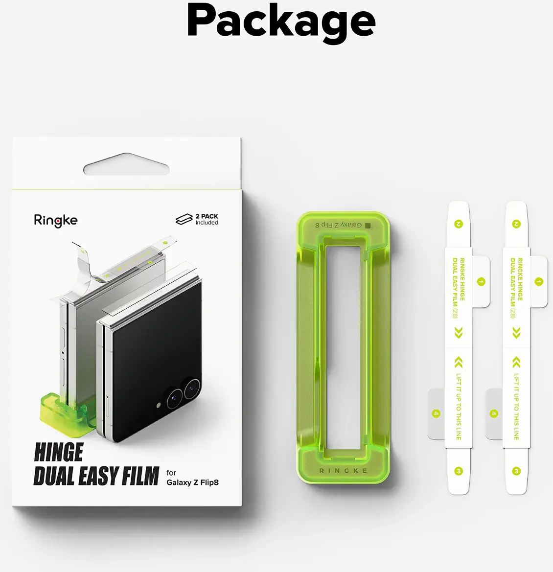 Ringke Hinge Dual Easy Film Samsung Galaxy Z Flip 8 Scharnier Protector 2-Pack afbeelding 10