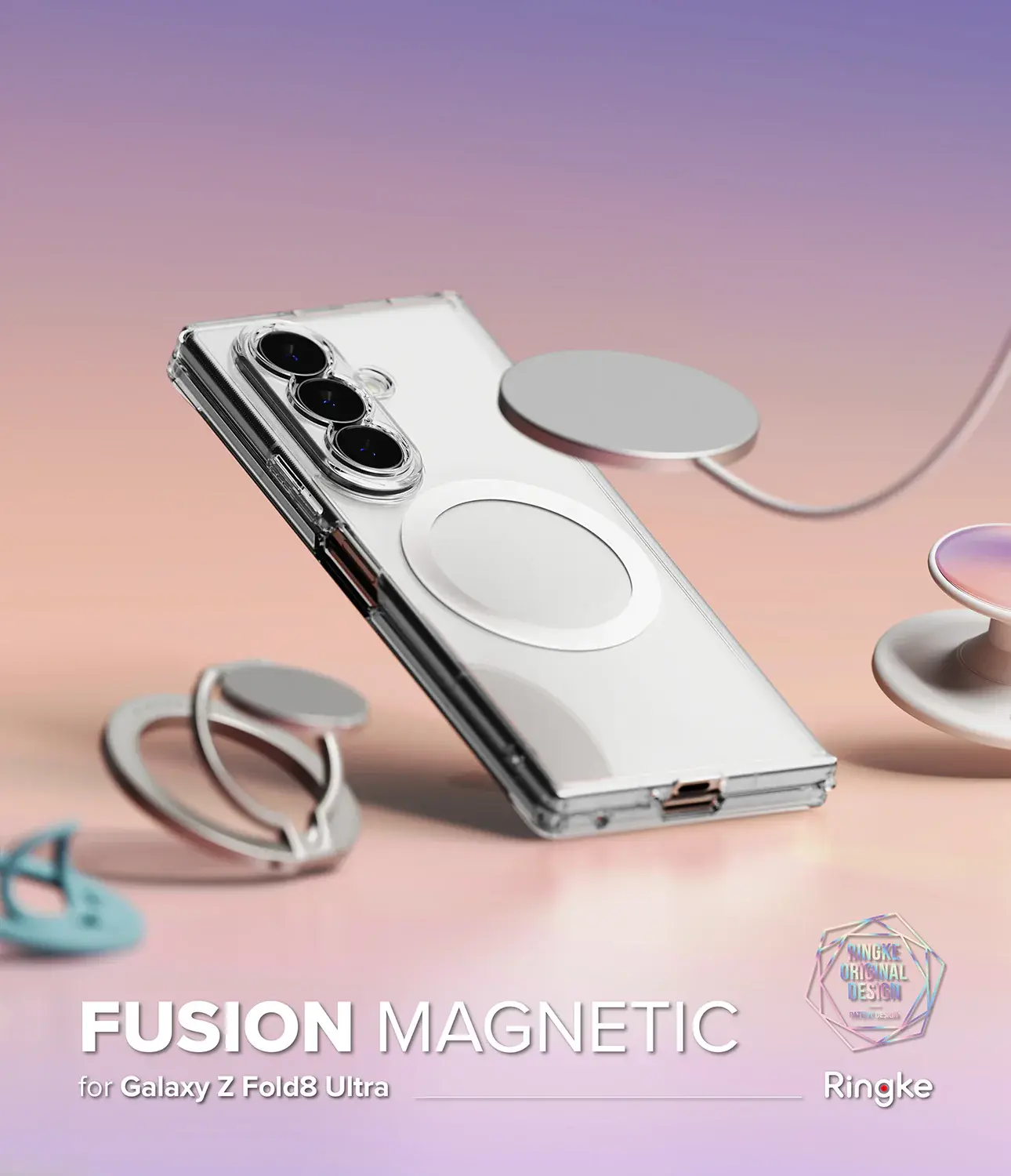 Ringke Fusion Magnetic Samsung Galaxy Z Fold 8 Ultra Hoesje MagSafe Transparant afbeelding 15