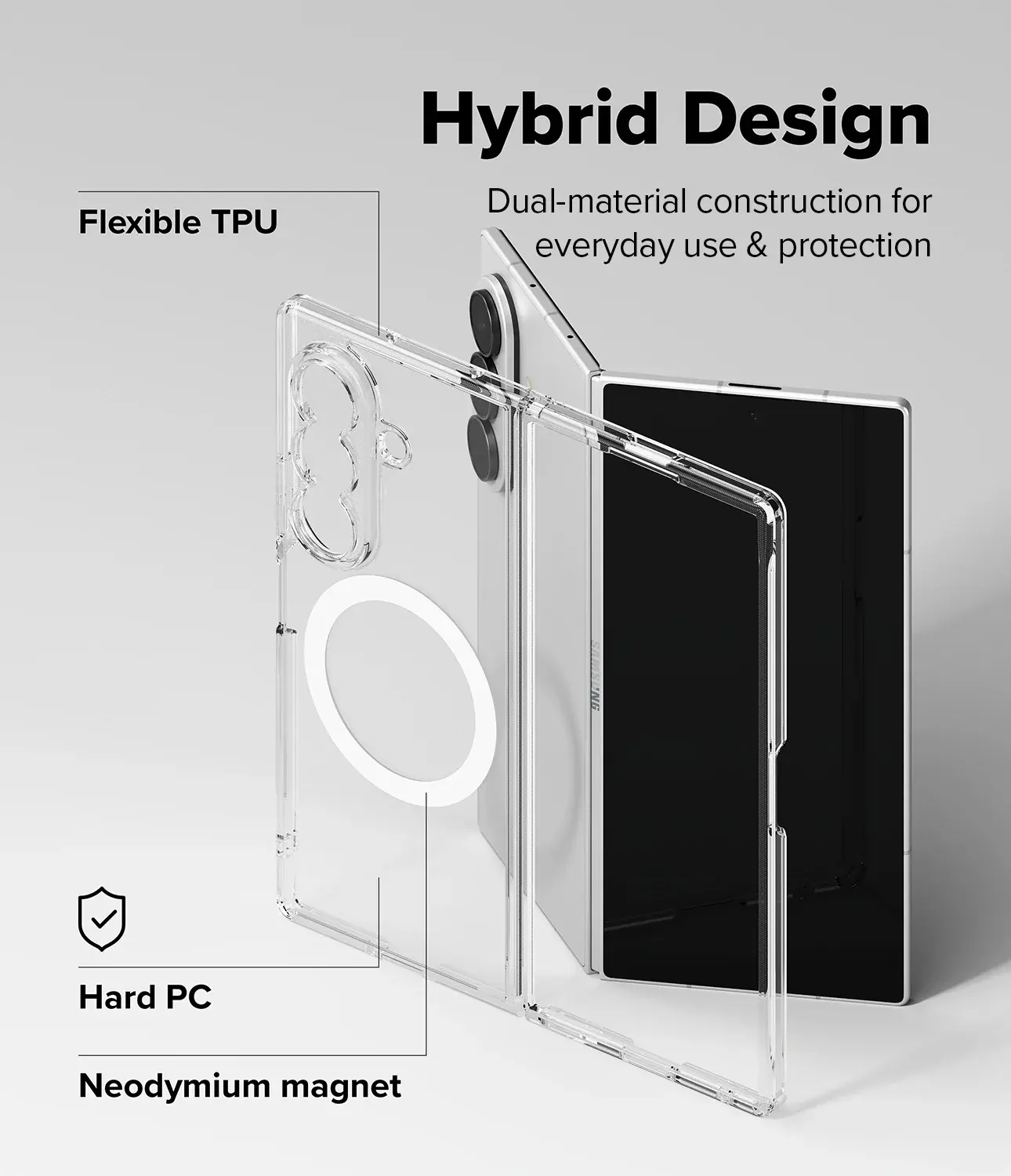 Ringke Fusion Magnetic Samsung Galaxy Z Fold 8 Ultra Hoesje MagSafe Transparant afbeelding 9