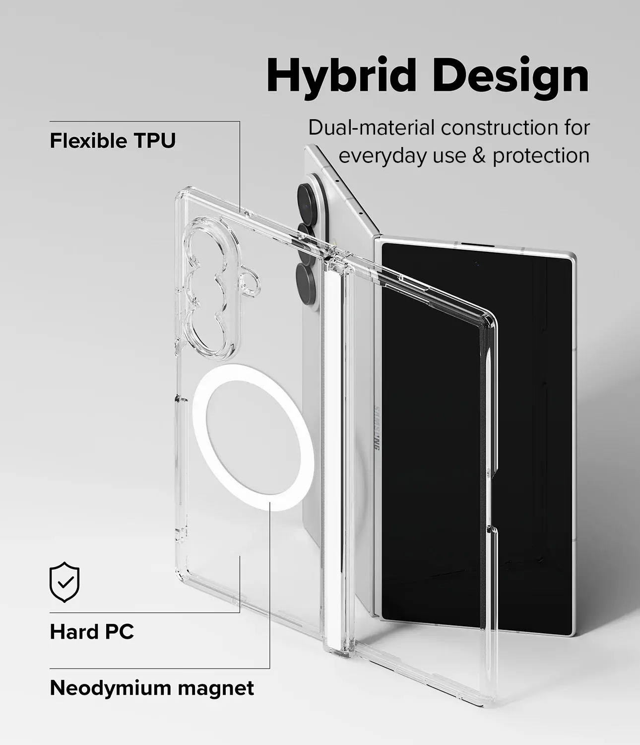 Ringke Fusion Flap Magnetic Samsung Galaxy Z Fold 8 Ultra Hoesje Transparant afbeelding 13
