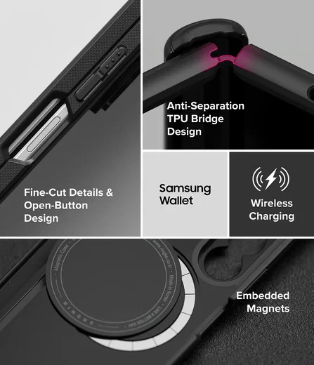 Ringke Onyx Flap Magnetic Samsung Galaxy Z Fold 8 Ultra Hoesje MagSafe Zwart afbeelding 16