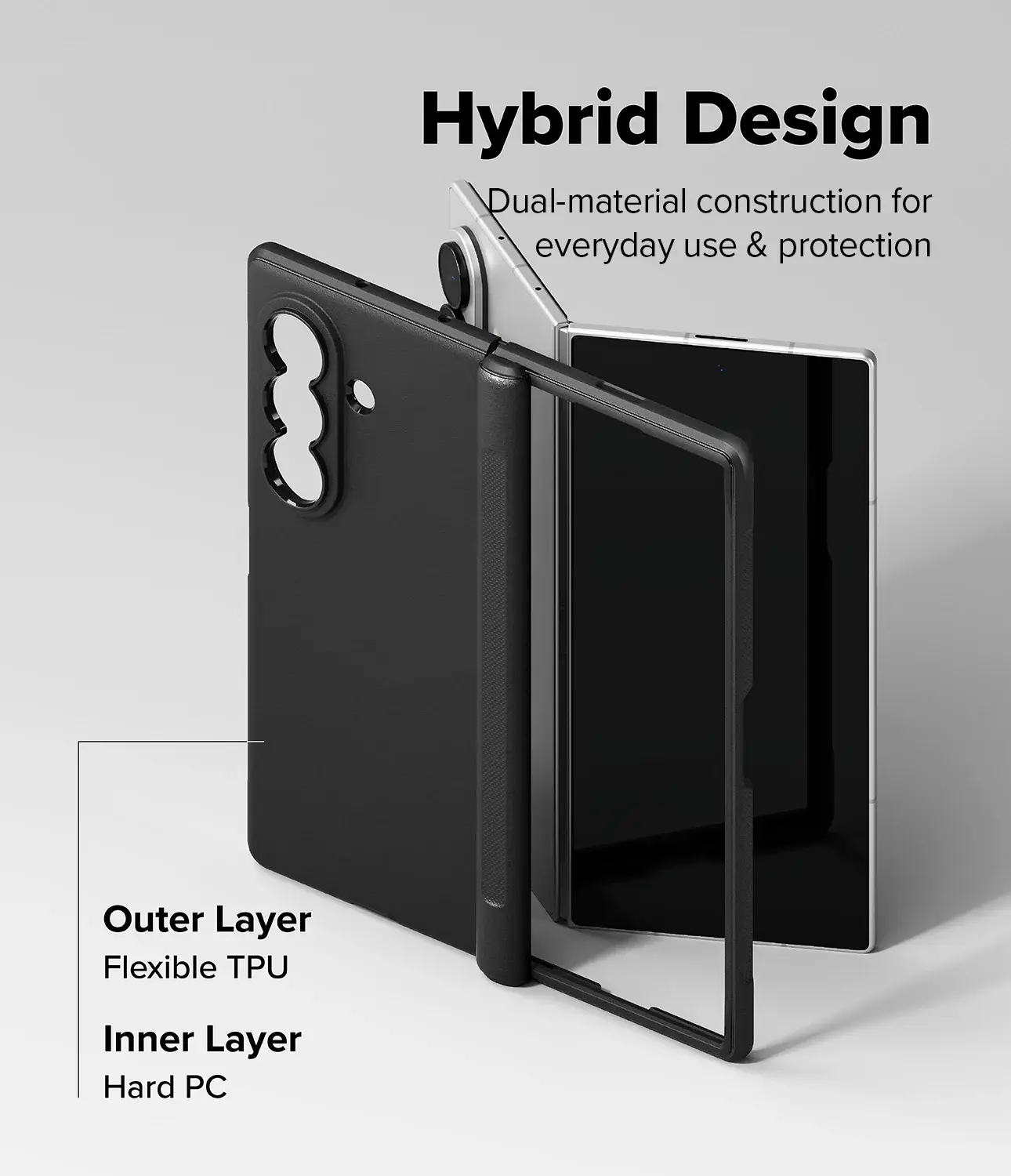 Ringke Onyx Flap Magnetic Samsung Galaxy Z Fold 8 Ultra Hoesje MagSafe Zwart afbeelding 12