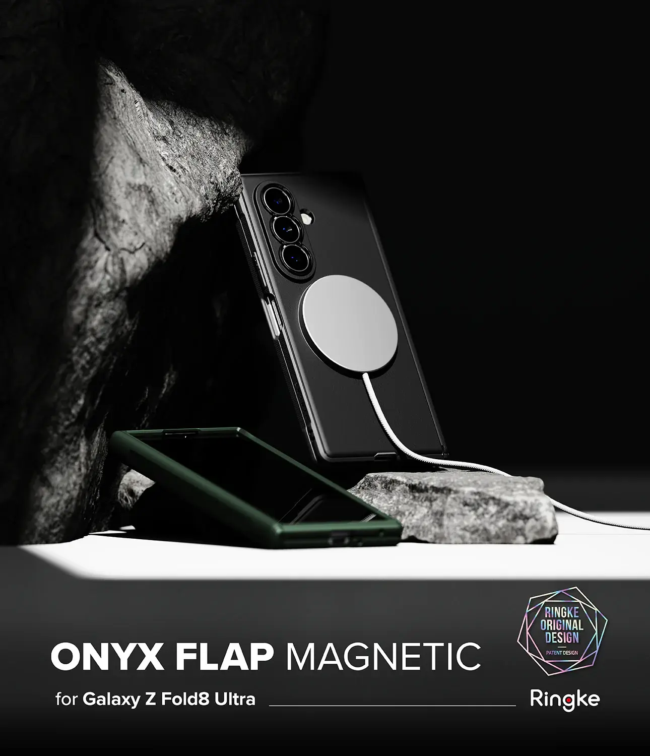 Ringke Onyx Magnetic Samsung Galaxy Z Fold 8 Ultra Hoesje MagSafe Donker Groen afbeelding 2