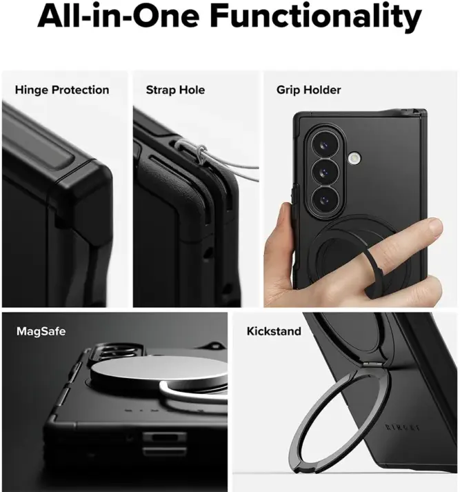 Ringke Alles Samsung Galaxy Z Fold 8 Ultra Hoesje 360° MagSafe Standaard Zwart afbeelding 7