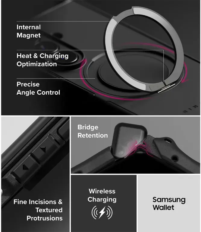 Ringke Alles Samsung Galaxy Z Fold 8 Ultra Hoesje 360° MagSafe Standaard Zwart afbeelding 13
