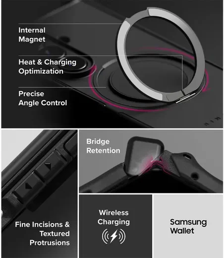 Ringke Alles Samsung Galaxy Z Fold 8 Ultra Hoesje 360° MagSafe Standaard Zwart afbeelding 13