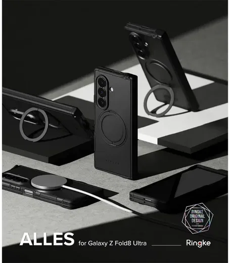 Ringke Alles Samsung Galaxy Z Fold 8 Ultra Hoesje 360° MagSafe Standaard Zwart afbeelding 17