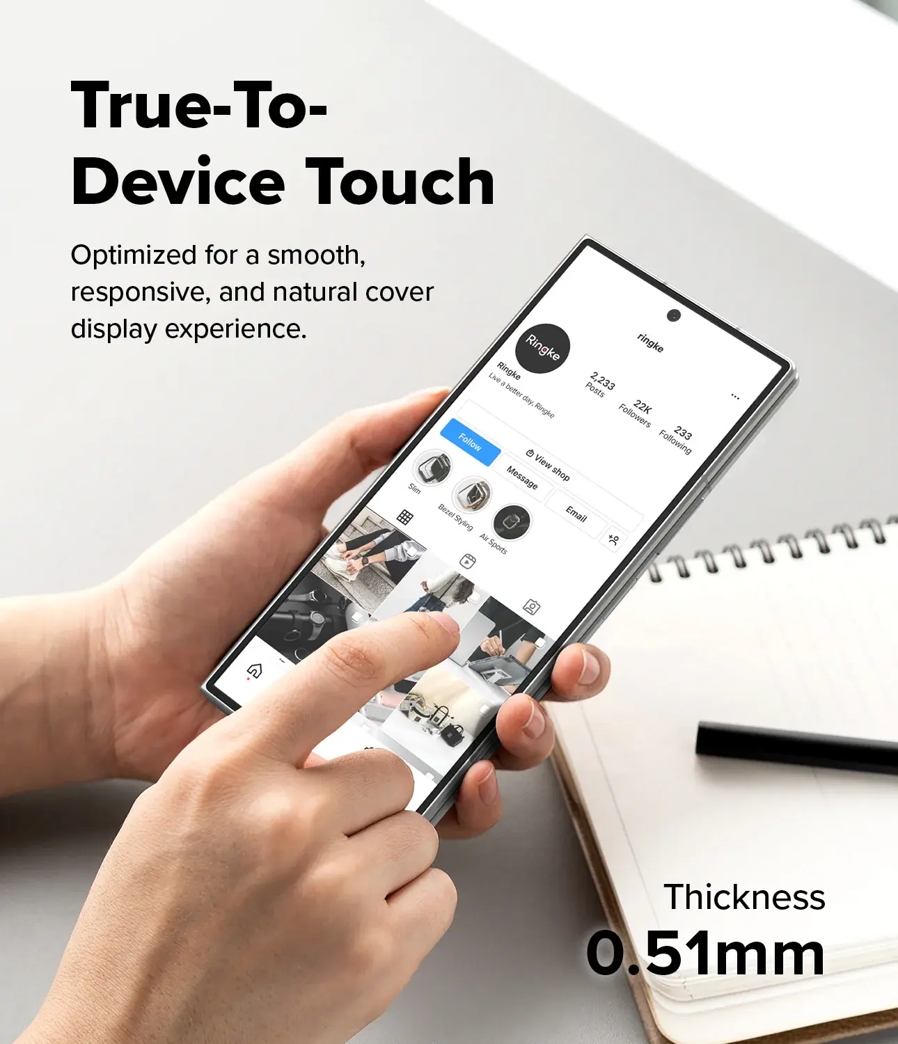 Ringke Easy Slide Samsung Galaxy Z Fold 8 Ultra Screen Protector met Jig 2-Pack afbeelding 8