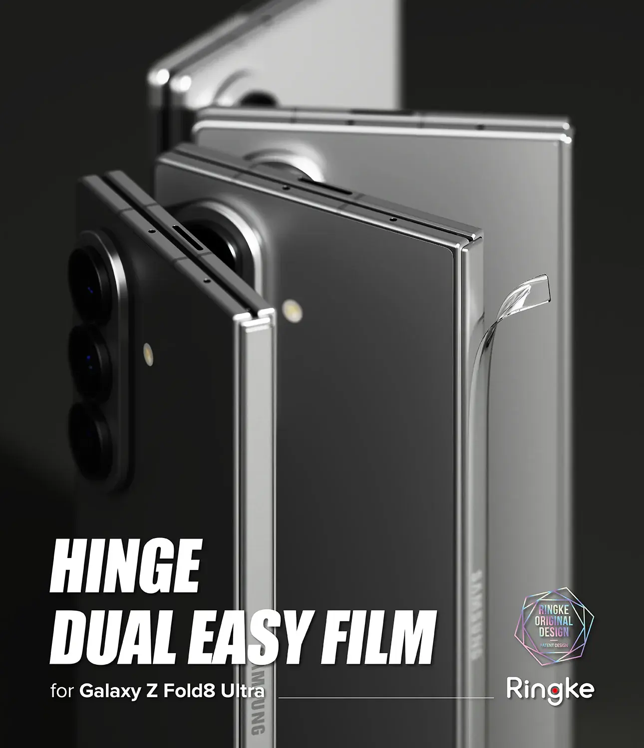 Ringke Hinge Easy Film Samsung Galaxy Z Fold 8 Ultra Scharnier Protector 2-Pack afbeelding 2