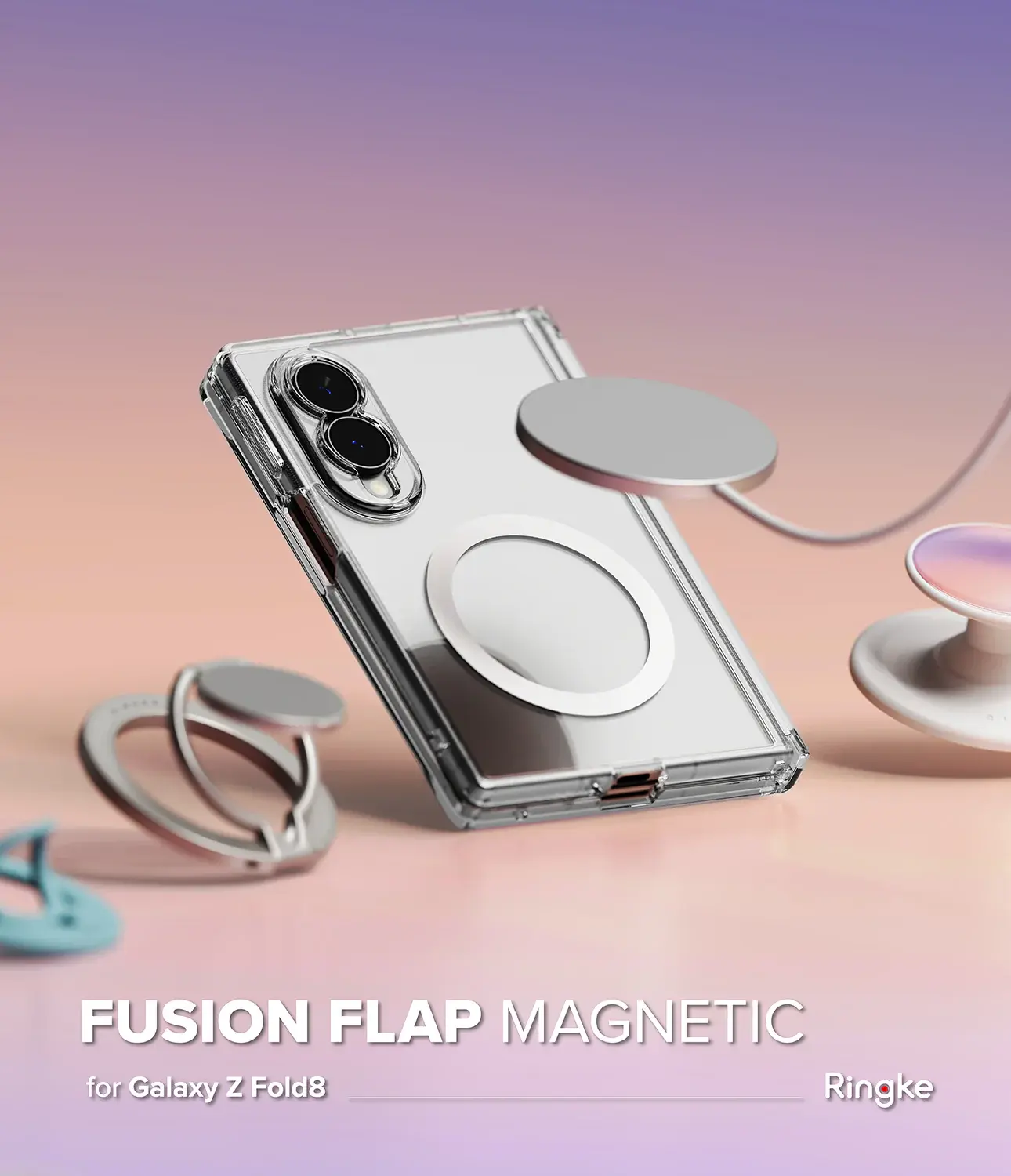 Ringke Fusion Flap Magnetic Samsung Galaxy Z Fold 8 Hoesje MagSafe Transparant afbeelding 19