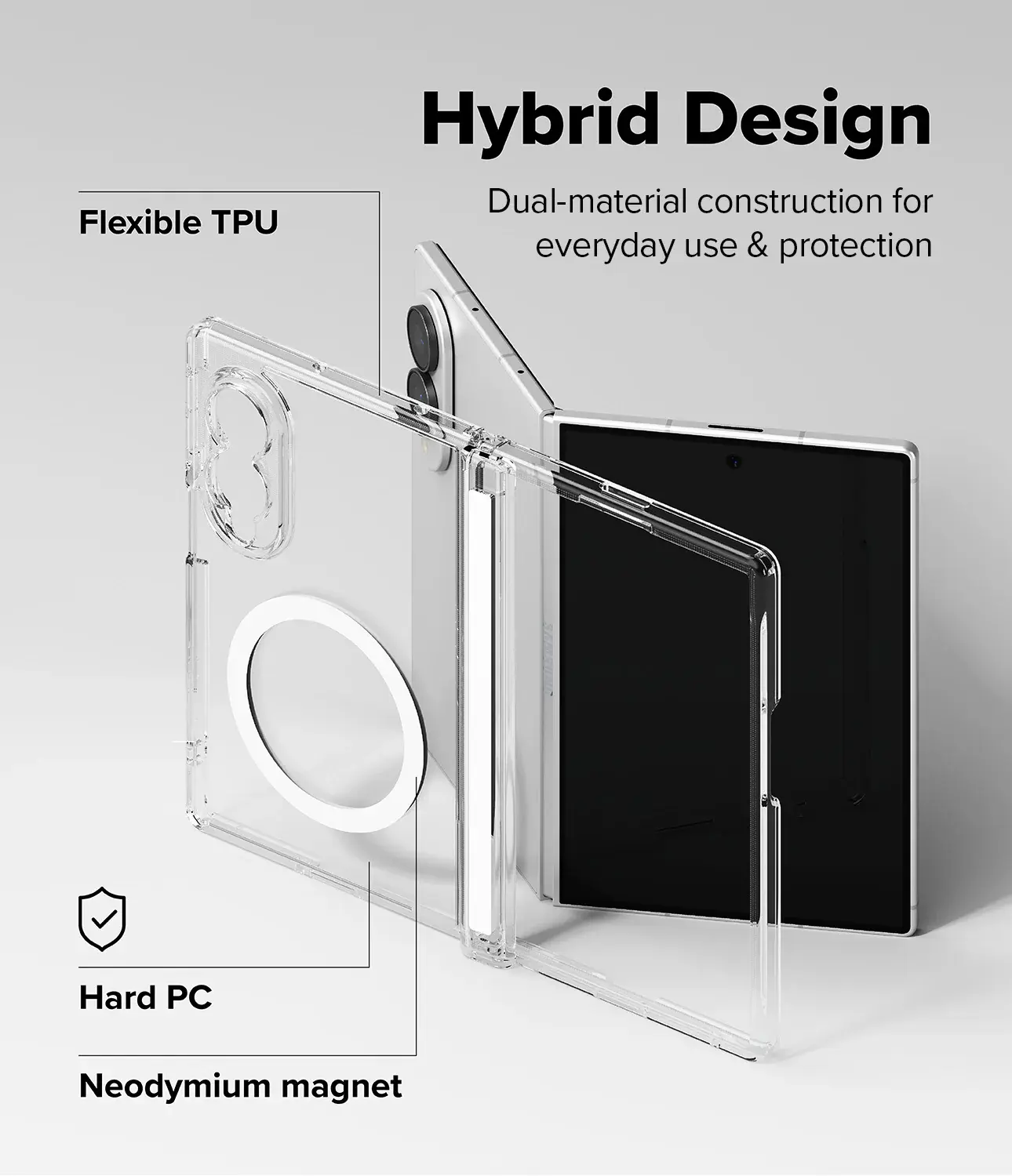 Ringke Fusion Flap Magnetic Samsung Galaxy Z Fold 8 Hoesje MagSafe Transparant afbeelding 13