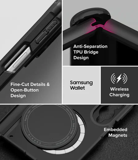 Ringke Onyx Flap Magnetic Samsung Galaxy Z Fold 8 Hoesje MagSafe Zwart afbeelding 16