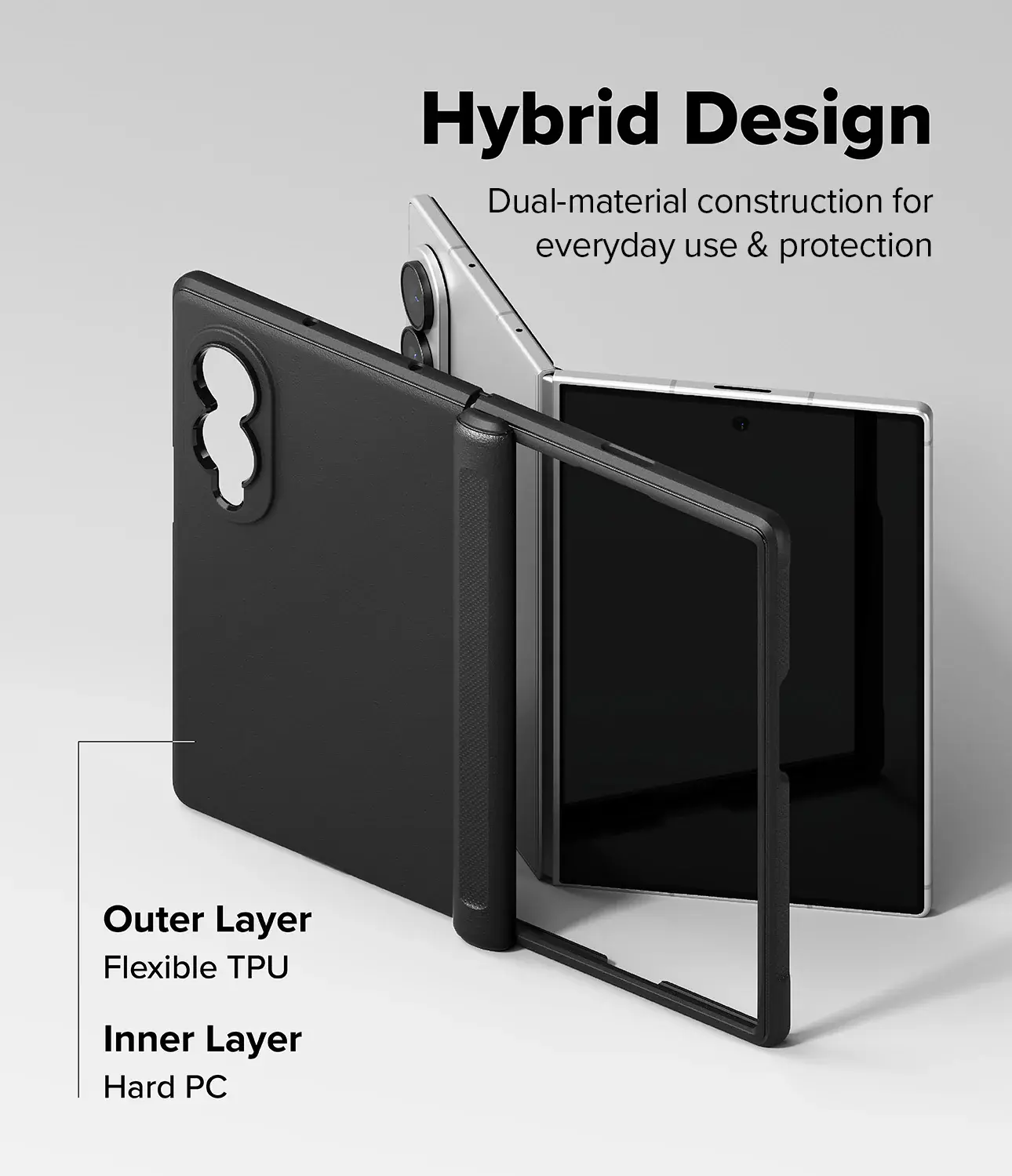 Ringke Onyx Flap Magnetic Samsung Galaxy Z Fold 8 Hoesje MagSafe Zwart afbeelding 12