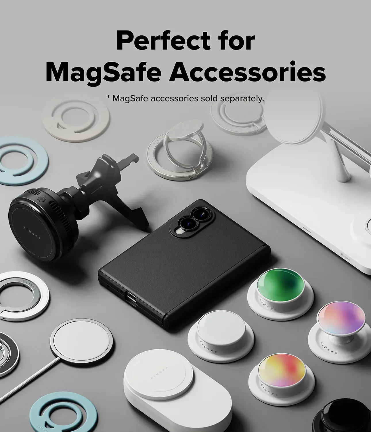 Ringke Onyx Flap Magnetic Samsung Galaxy Z Fold 8 Hoesje MagSafe Zwart afbeelding 8