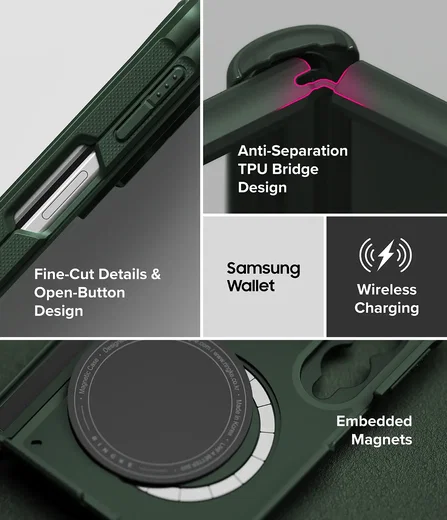 Ringke Onyx Flap Magnetic Samsung Galaxy Z Fold 8 Ultra Hoesje MagSafe Groen afbeelding 18