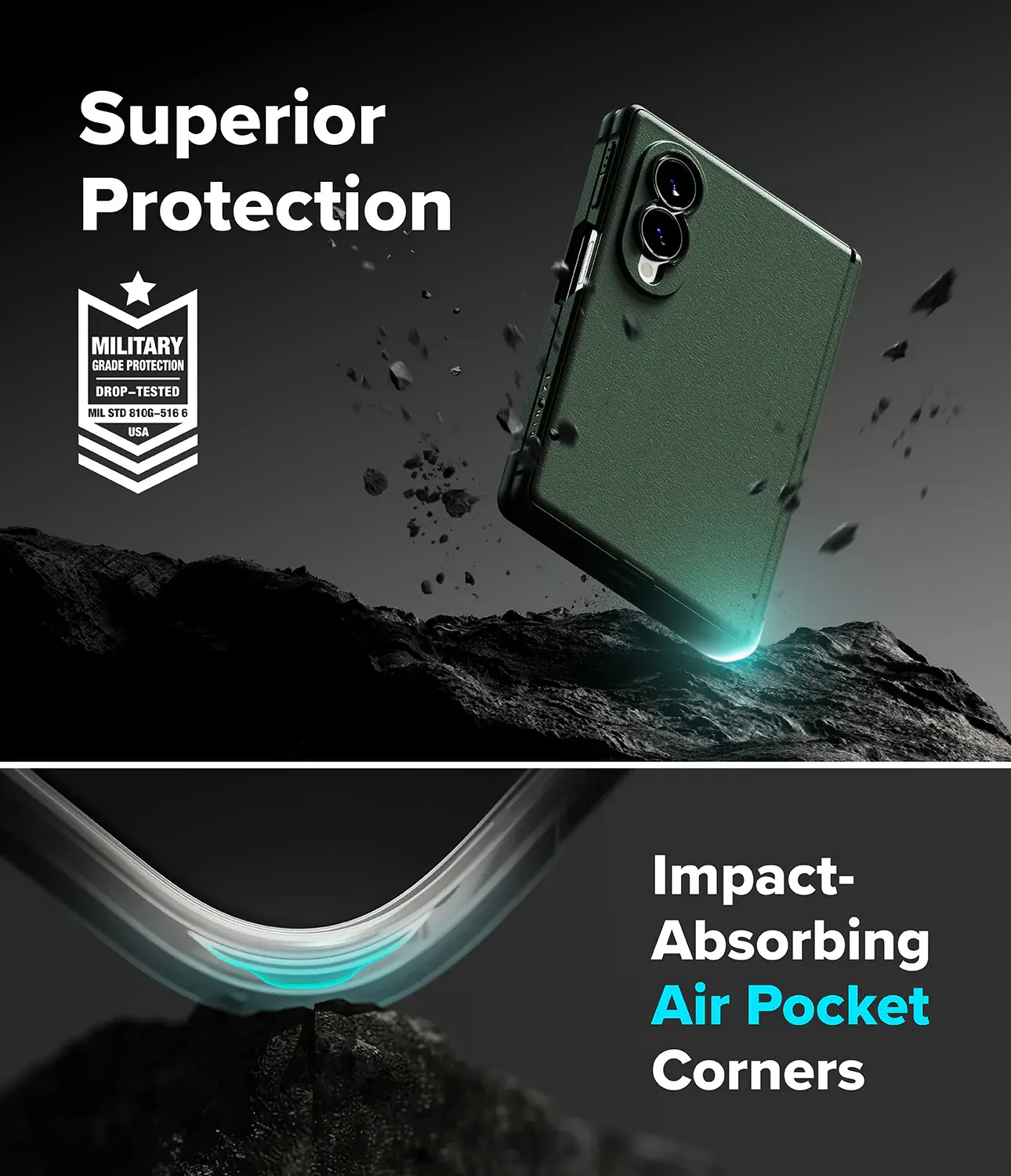 Ringke Onyx Flap Magnetic Samsung Galaxy Z Fold 8 Ultra Hoesje MagSafe Groen afbeelding 12