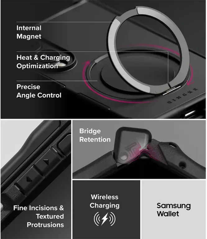 Ringke Alles Samsung Galaxy Z Fold 8 Hoesje 360° MagSafe Standaard Zwart afbeelding 13
