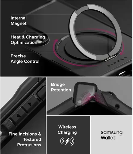 Ringke Alles Samsung Galaxy Z Fold 8 Hoesje 360° MagSafe Standaard Zwart afbeelding 13