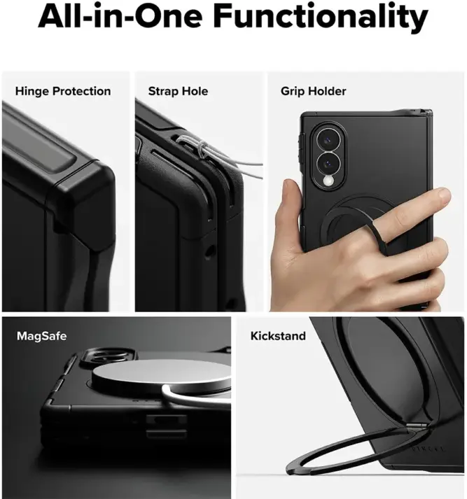 Ringke Alles Samsung Galaxy Z Fold 8 Hoesje 360° MagSafe Standaard Zwart afbeelding 7