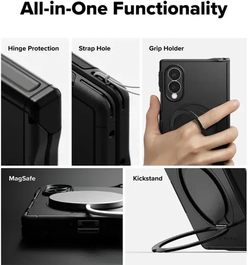 Ringke Alles Samsung Galaxy Z Fold 8 Hoesje 360° MagSafe Standaard Zwart afbeelding 7