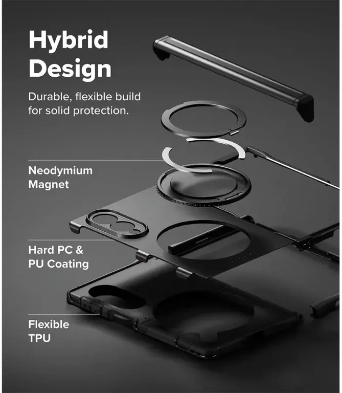 Ringke Alles Samsung Galaxy Z Fold 8 Hoesje 360° MagSafe Standaard Zwart afbeelding 4