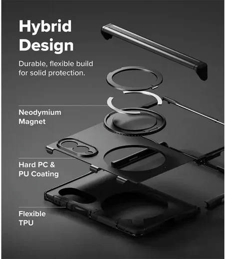 Ringke Alles Samsung Galaxy Z Fold 8 Hoesje 360° MagSafe Standaard Zwart afbeelding 4