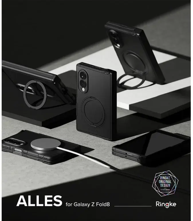 Ringke Alles Samsung Galaxy Z Fold 8 Hoesje 360° MagSafe Standaard Zwart afbeelding 17