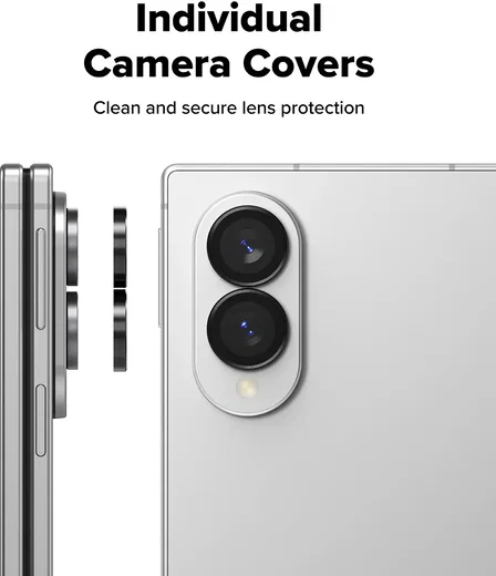 Ringke Frame Glass Samsung Galaxy Z Fold 8 Camera Protector Zwart 2-Pack afbeelding 2