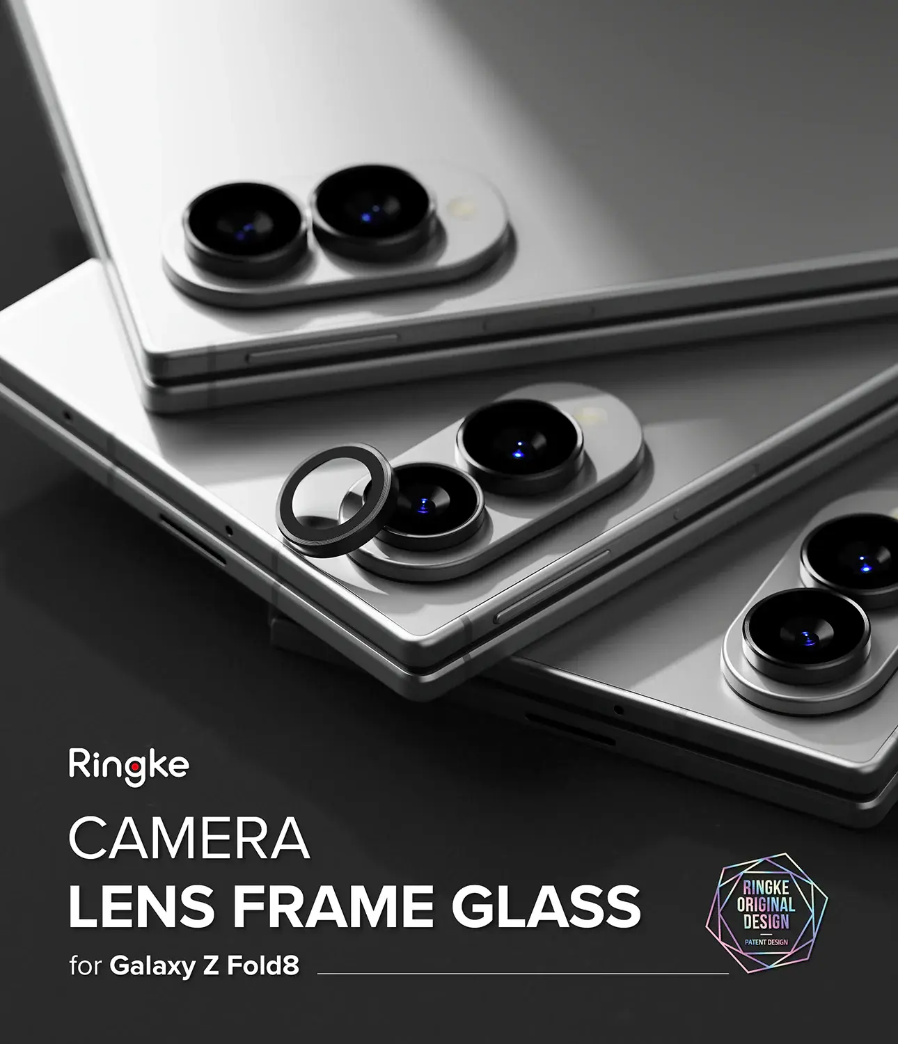 Ringke Frame Glass Samsung Galaxy Z Fold 8 Camera Protector Zwart 2-Pack afbeelding 8