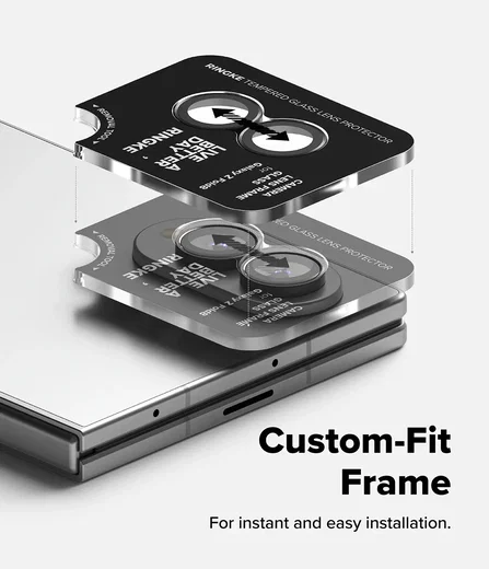 Ringke Frame Glass Samsung Galaxy Z Fold 8 Camera Protector Zwart 2-Pack afbeelding 3