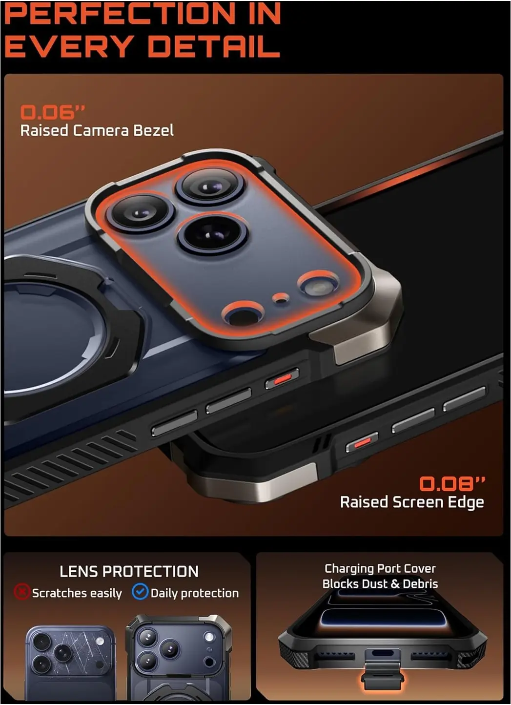 SUPCASE UB Grip Apple iPhone 18 Pro Hoesje MagSafe Kickstand Zwart afbeelding 6