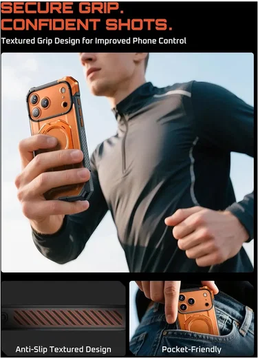 SUPCASE UB Grip Apple iPhone 18 Pro Hoesje MagSafe Kickstand Oranje afbeelding 7