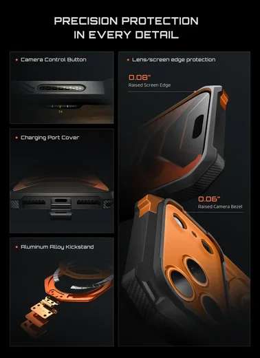 SUPCASE UB Grip Apple iPhone 18 Pro / 17 Pro Hoesje MagSafe Kickstand Oranje afbeelding 7