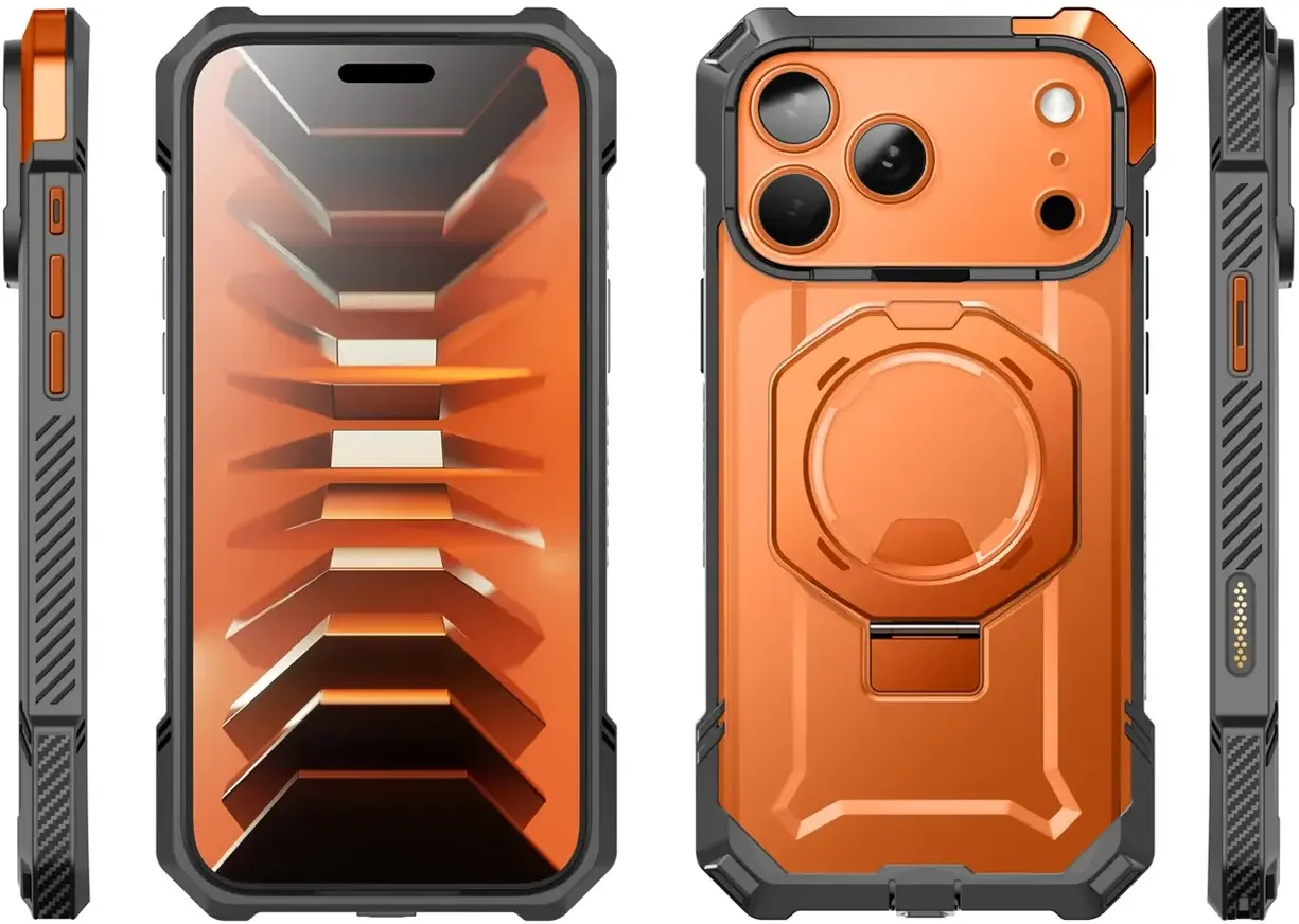 SUPCASE UB Grip Apple iPhone 18 Pro / 17 Pro Hoesje MagSafe Kickstand Oranje afbeelding 9
