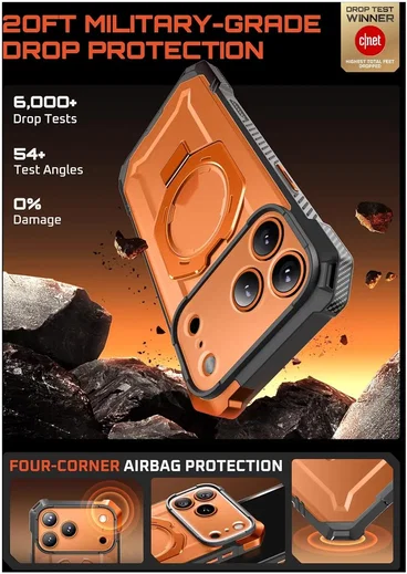 SUPCASE UB Grip Apple iPhone 18 Pro Hoesje MagSafe Kickstand Oranje afbeelding 2