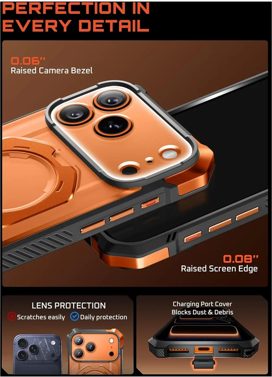 SUPCASE UB Grip Apple iPhone 18 Pro Hoesje MagSafe Kickstand Oranje afbeelding 8