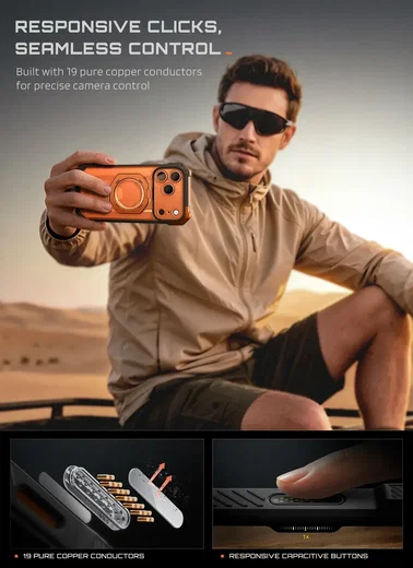 SUPCASE UB Grip Apple iPhone 18 Pro / 17 Pro Hoesje MagSafe Kickstand Oranje afbeelding 6