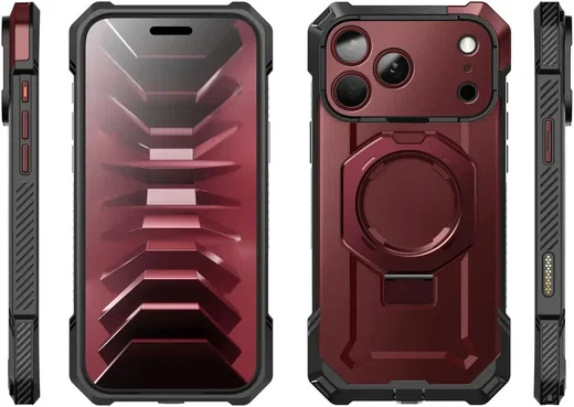 SUPCASE UB Grip Apple iPhone 18 Pro / 17 Pro Hoesje MagSafe Kickstand Burgundy afbeelding 9