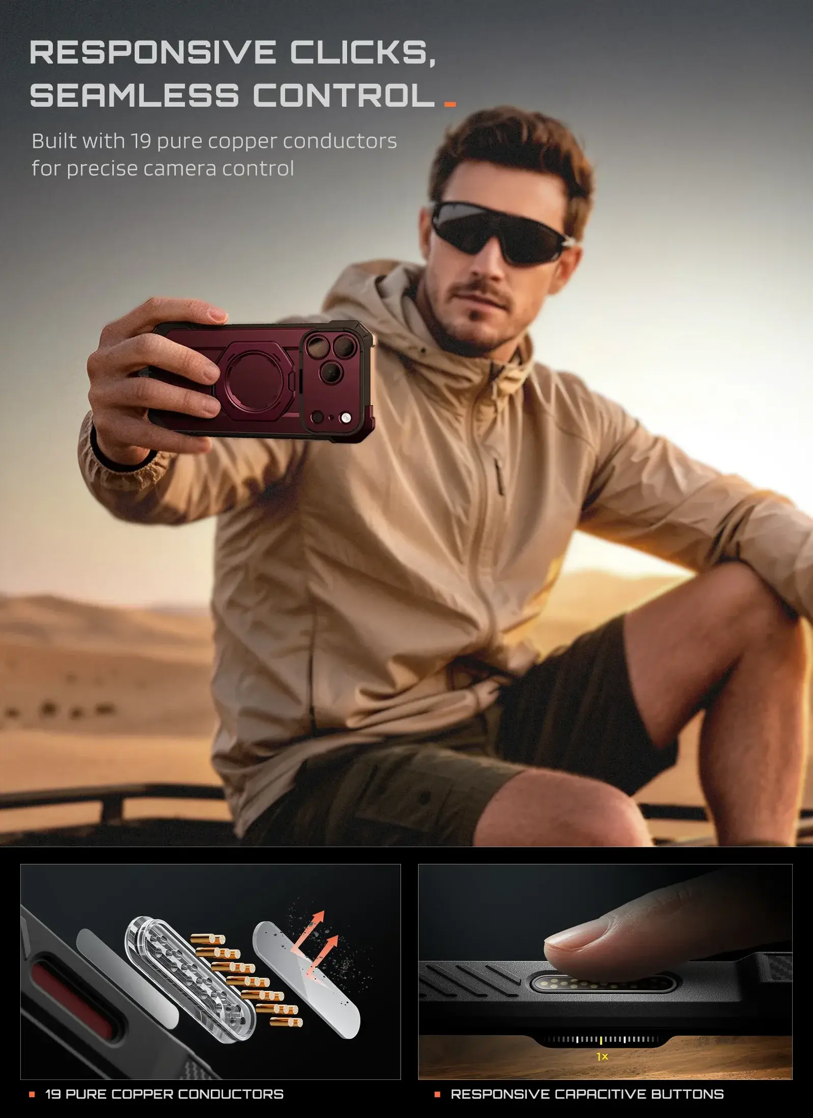 SUPCASE UB Grip Apple iPhone 18 Pro / 17 Pro Hoesje MagSafe Kickstand Burgundy afbeelding 6