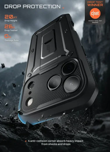 SUPCASE UB Pro iPhone 18 Pro / 17 Pro Hoesje Full Protect Kickstand Zwart afbeelding 2
