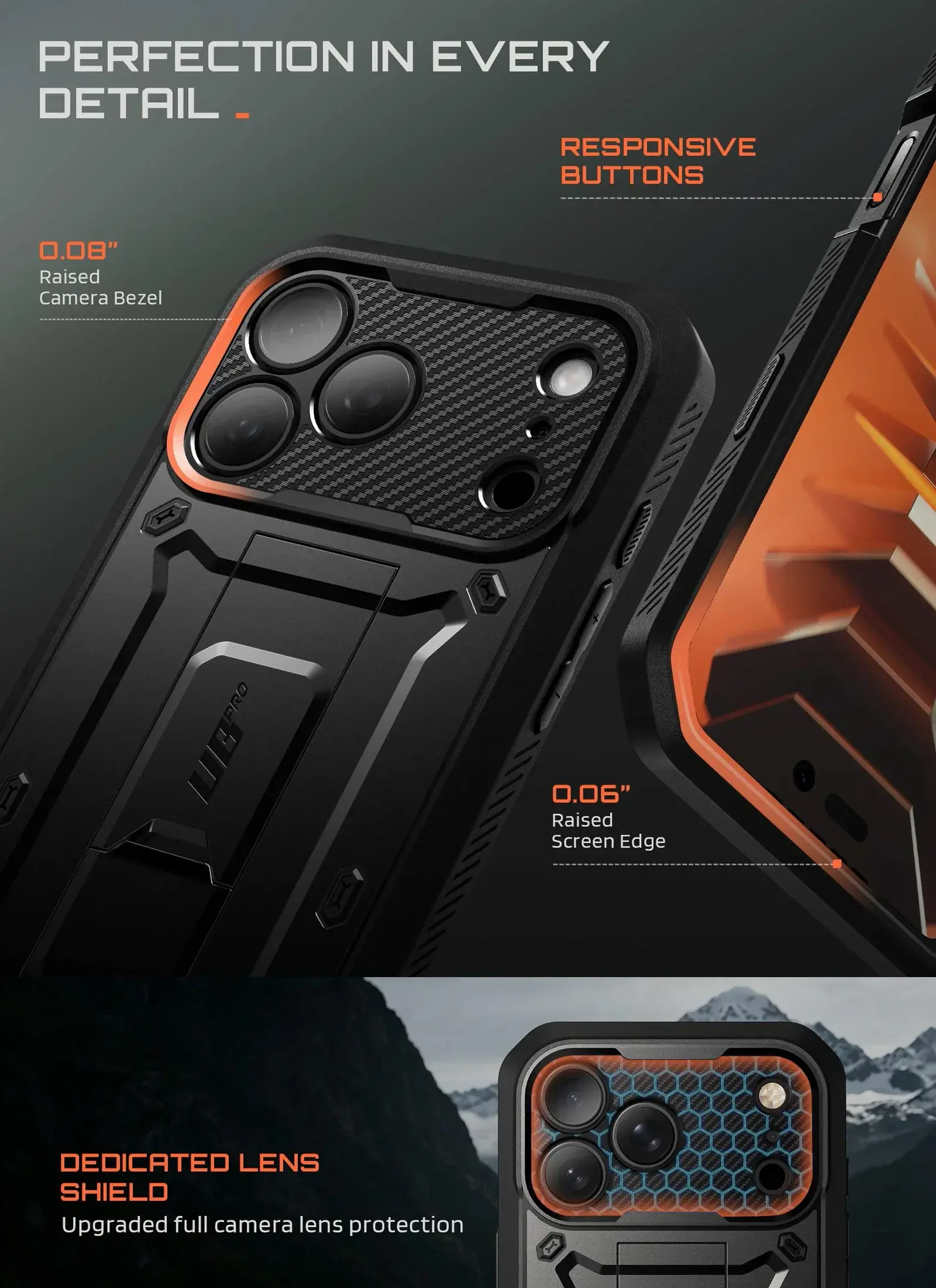SUPCASE UB Pro iPhone 18 Pro / 17 Pro Hoesje Full Protect Kickstand Zwart afbeelding 7