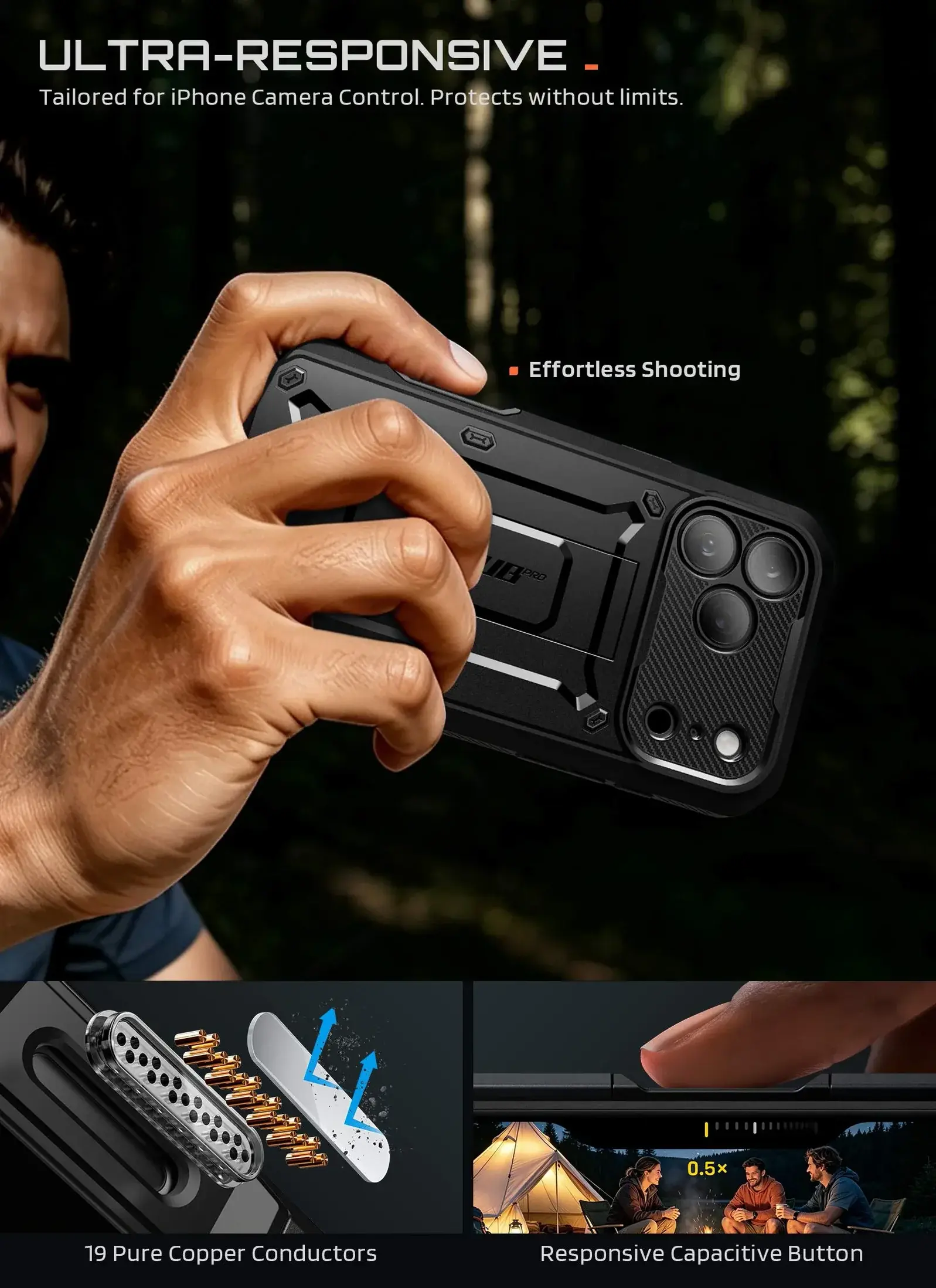 SUPCASE UB Pro iPhone 18 Pro / 17 Pro Hoesje Full Protect Kickstand Zwart afbeelding 9