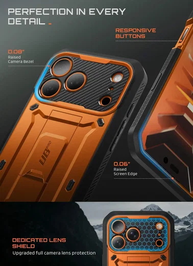 SUPCASE UB Pro iPhone 18 Pro / 17 Pro Hoesje Full Protect Kickstand Oranje afbeelding 7