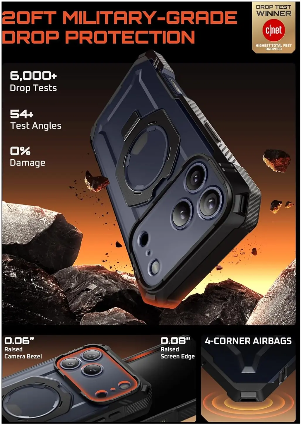 SUPCASE UB Grip Apple iPhone 18 Pro Hoesje MagSafe Full Protect Zwart afbeelding 2